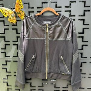 Just Cavalli size 46, black gold zipper cardigan mint condition